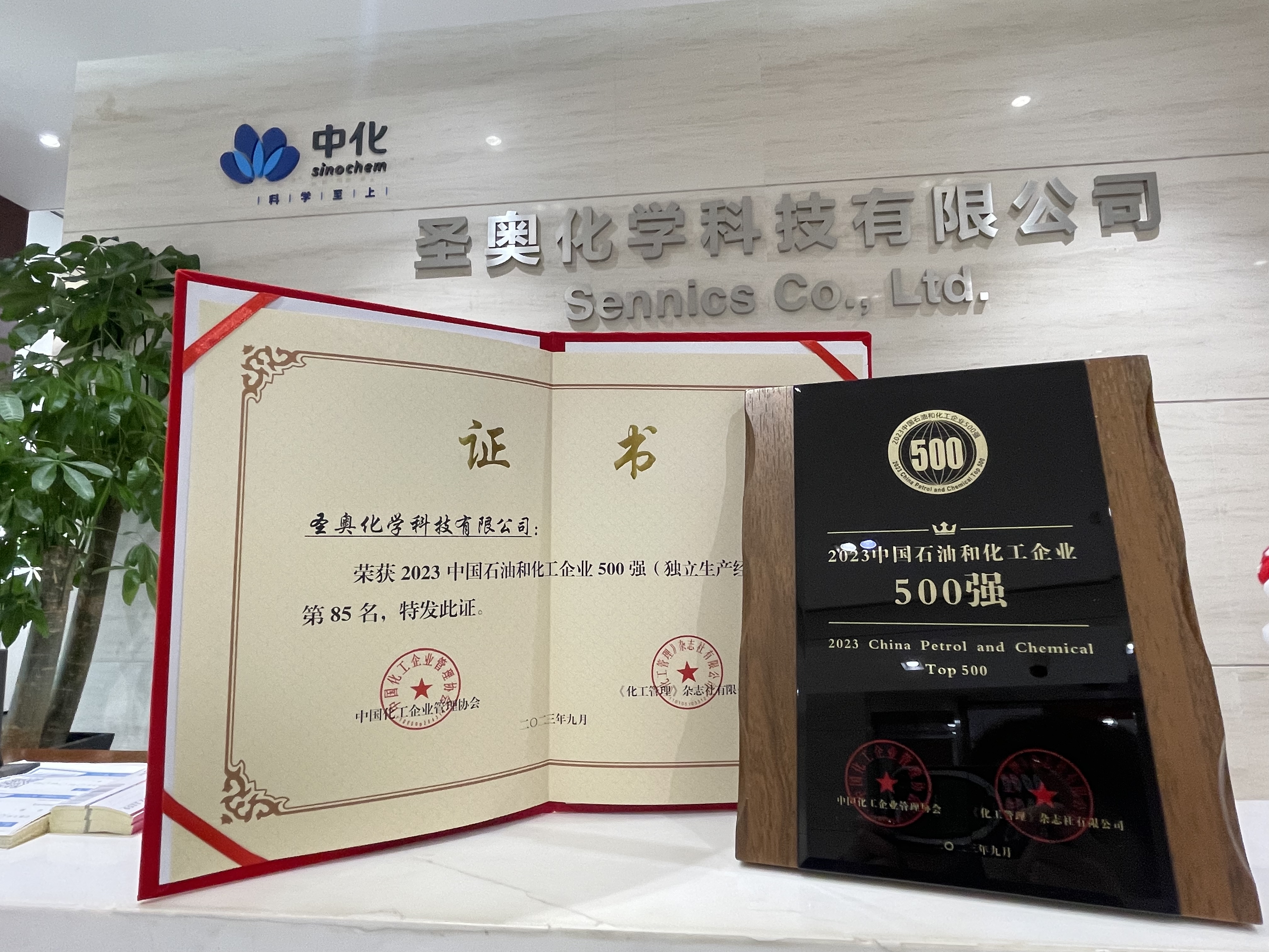 圣奧化學(xué)再次上榜2023中國石油和化工企業(yè)50...